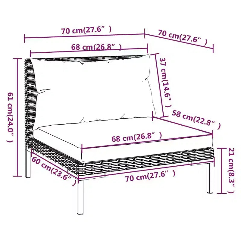 vidaXL Garden Lounge Set Dark grey