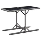vidaXL Dining Set Grey PE Rattan, Powder-Coated Steel, Glass Compact