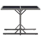 vidaXL Dining Set Grey PE Rattan, Powder-Coated Steel, Glass Compact