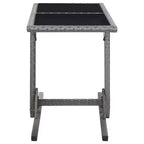 vidaXL Dining Set Grey PE Rattan, Powder-Coated Steel, Glass Compact