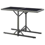 vidaXL Dining Set Grey PE Rattan, Powder-Coated Steel, Glass Compact