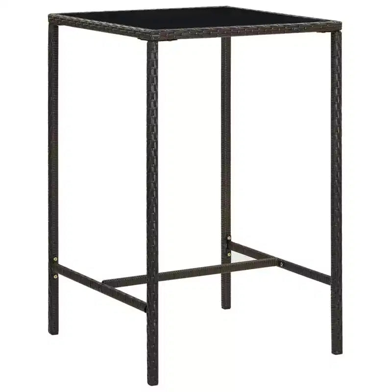 vidaXL Garden Bar Set PE rattan 3 Piece Set Footrest