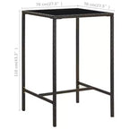 vidaXL Garden Bar Set PE rattan 3 Piece Set Footrest