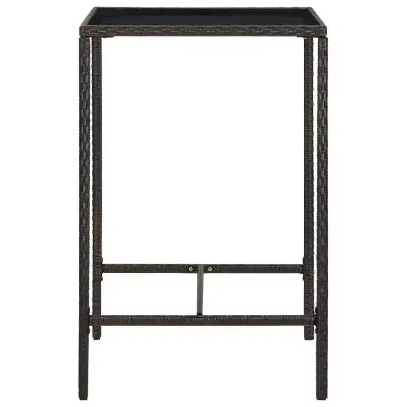vidaXL Garden Bar Set PE rattan 3 Piece Set Footrest