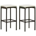 vidaXL Garden Bar Set PE rattan 3 Piece Set Footrest