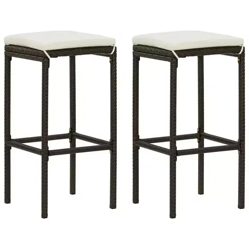 vidaXL Garden Bar Set PE rattan 3 Piece Set Footrest