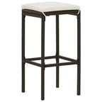 vidaXL Garden Bar Set PE rattan 3 Piece Set Footrest