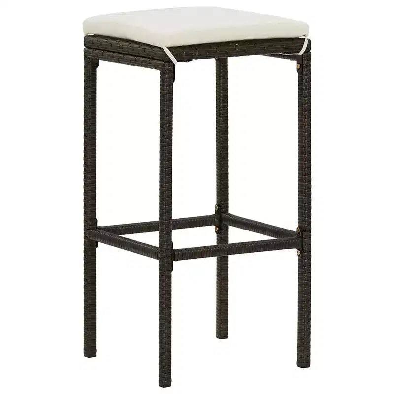 vidaXL Garden Bar Set PE rattan 3 Piece Set Footrest