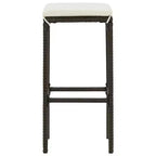 vidaXL Garden Bar Set PE rattan 3 Piece Set Footrest