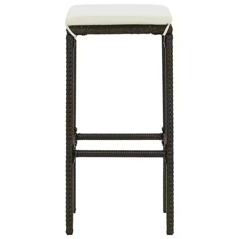 vidaXL Garden Bar Set PE rattan 3 Piece Set Footrest
