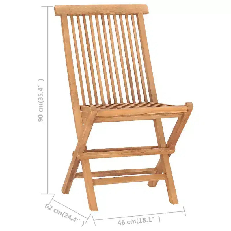 vidaXL Set da pranzo per esterni, in legno massello di teak, teak naturale, standard, pieghevole