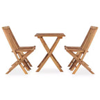 vidaXL Set da pranzo per esterni, in legno massello di teak, teak naturale, standard, pieghevole