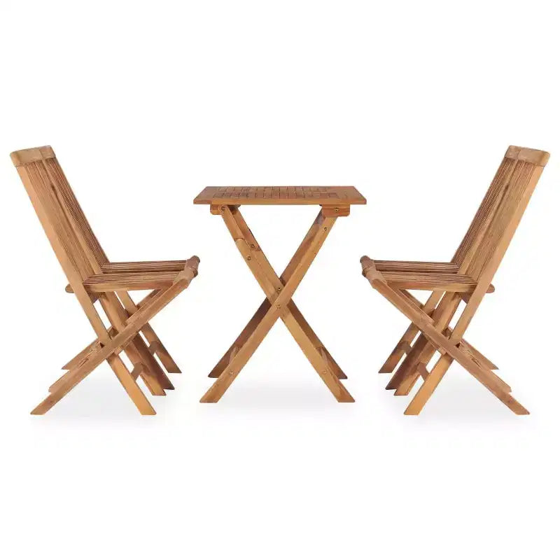 vidaXL Set da pranzo per esterni, in legno massello di teak, teak naturale, standard, pieghevole