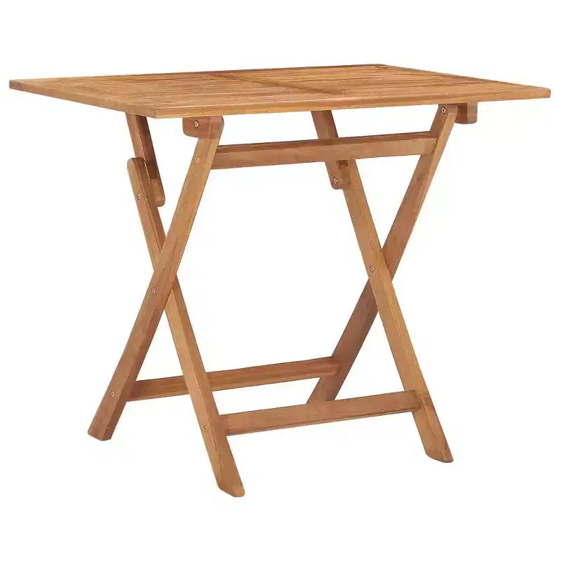 vidaXL Set da pranzo per esterni, in legno massello di teak, teak naturale, standard, pieghevole
