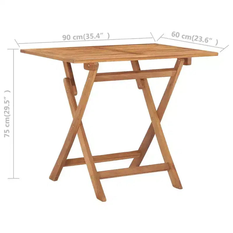 vidaXL Set da pranzo per esterni, in legno massello di teak, teak naturale, standard, pieghevole