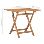 vidaXL Set da pranzo per esterni, in legno massello di teak, teak naturale, standard, pieghevole