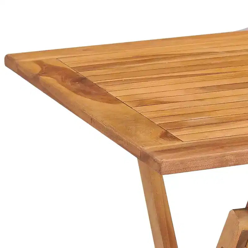 vidaXL Set da pranzo per esterni, in legno massello di teak, teak naturale, standard, pieghevole