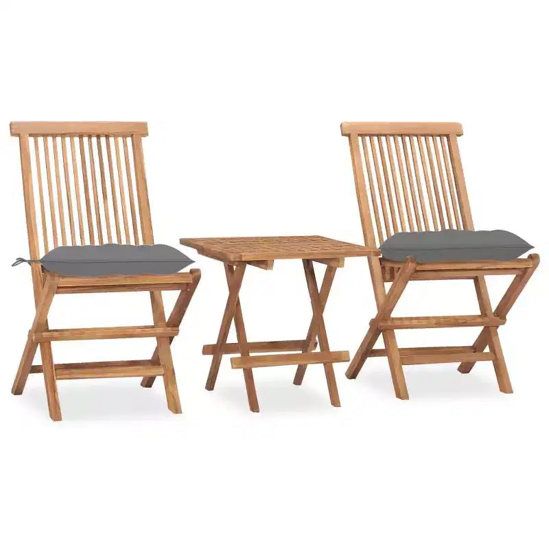 vidaXL Set da pranzo da esterno Teak Legno di teak Medio Pieghevole