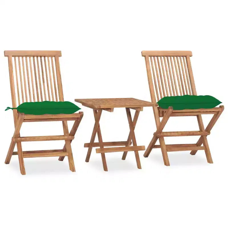 vidaXL Set da pranzo da esterno Teak Legno di teak Medio Pieghevole