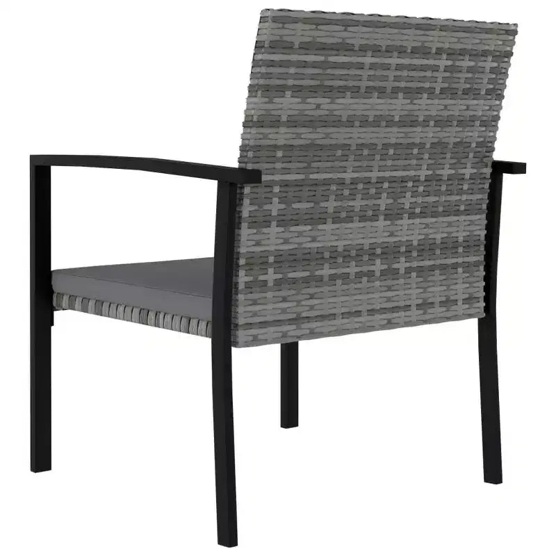 vidaXL Dining Set Poly rattan, powder-coated steel, glass