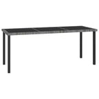vidaXL Dining Set Poly rattan, powder-coated steel, glass
