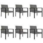 vidaXL Dining Set Poly rattan, powder-coated steel, glass