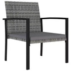 vidaXL Dining Set Poly rattan, powder-coated steel, glass