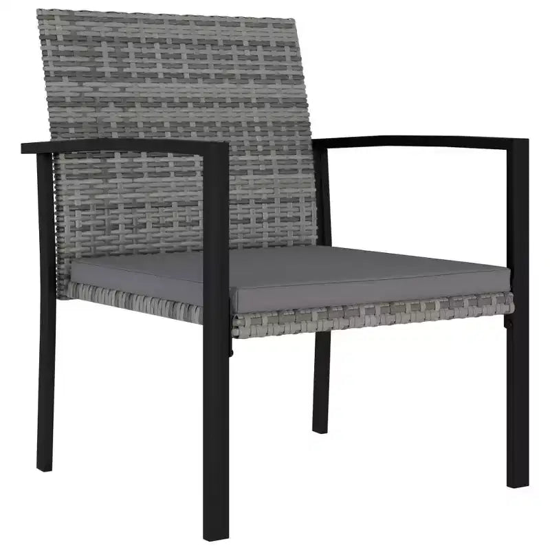 vidaXL Dining Set Poly rattan, powder-coated steel, glass