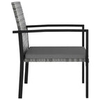 vidaXL Dining Set Poly rattan, powder-coated steel, glass