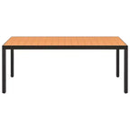 vidaXL Set da pranzo nero e marrone in polyrattan con schienale multiposizione
