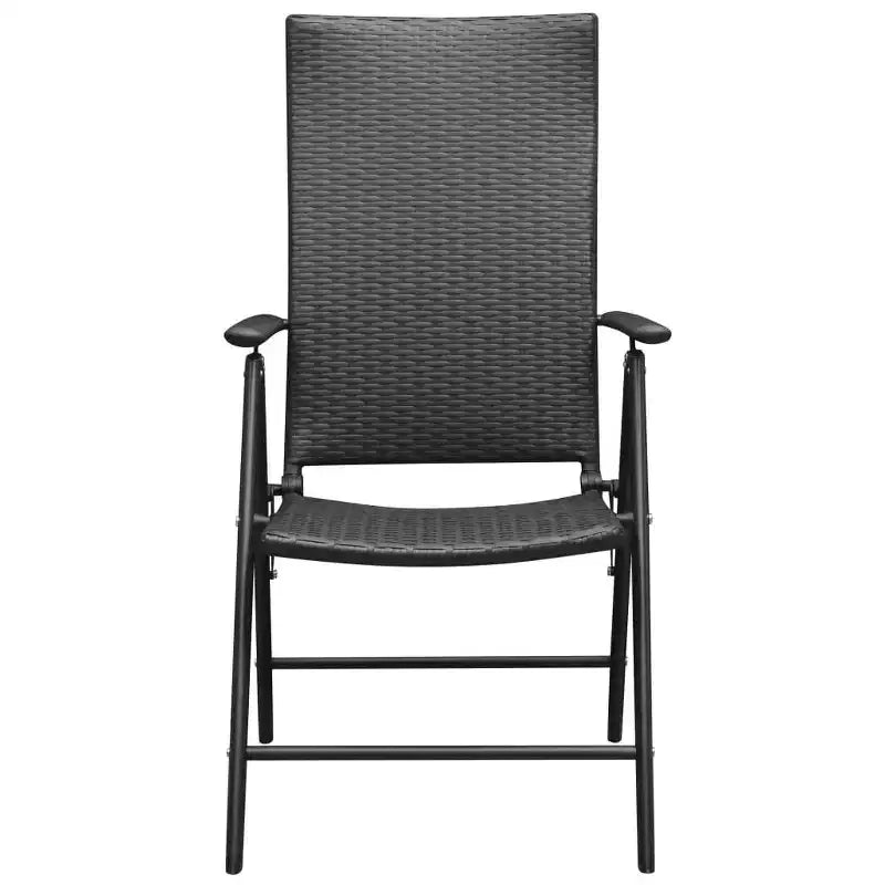 vidaXL Set da pranzo Nero in PE rattan, alluminio, vetro, acciaio 5 pz