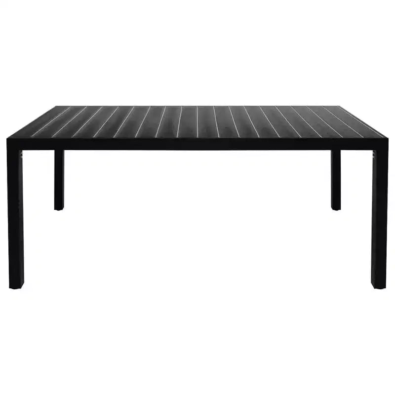 Set da pranzo vidaXL 7 pezzi nero e marrone in WPC, alluminio, rattan PE