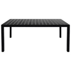 Set da pranzo vidaXL 7 pezzi nero e marrone in WPC, alluminio, rattan PE