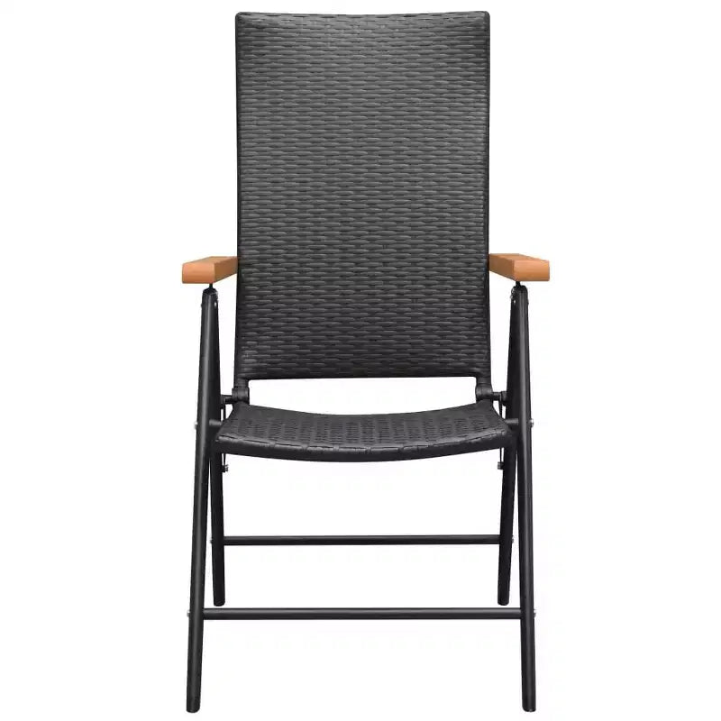 Set da pranzo vidaXL 7 pezzi nero e marrone in WPC, alluminio, rattan PE