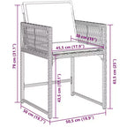 vidaXL Garden Dining Set Gray PE Rattan 6-Seater Foldable