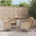 vidaXL Set da pranzo da esterni 4 pz Beige