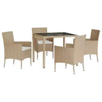 vidaXL Set da pranzo da esterni 4 pz Beige