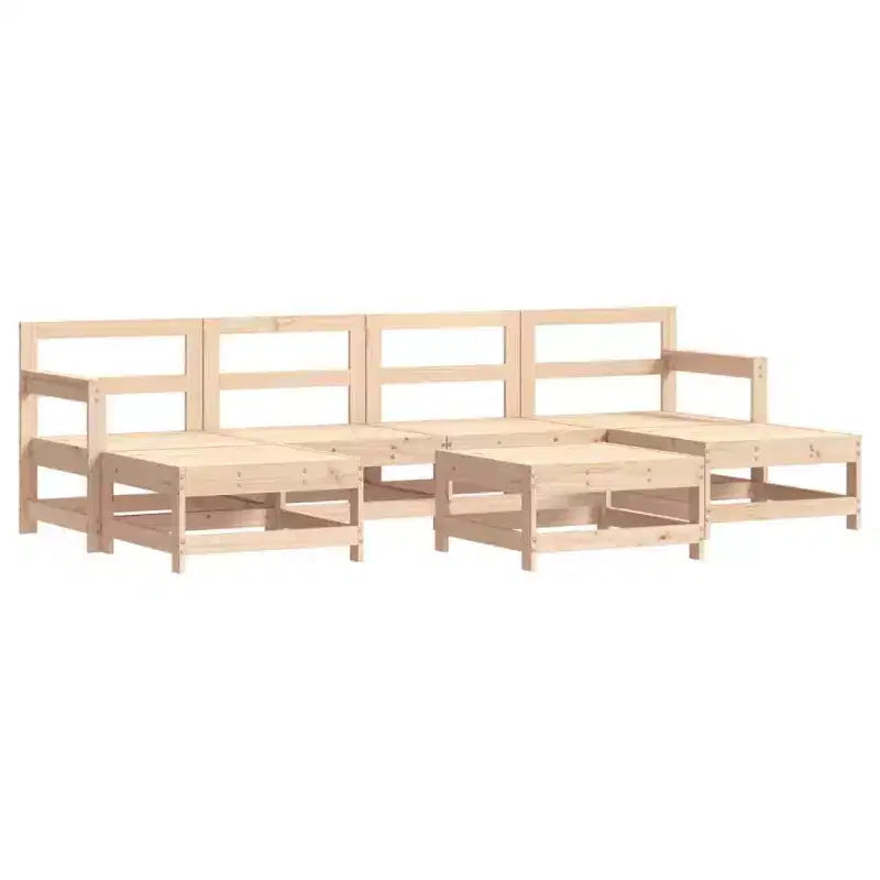vidaXL Salotto da Giardino Legno naturale Legno massello di pino 7 Pezzi Modulare