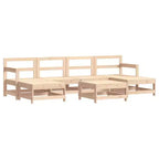 vidaXL Salotto da Giardino Legno naturale Legno massello di pino 7 Pezzi Modulare