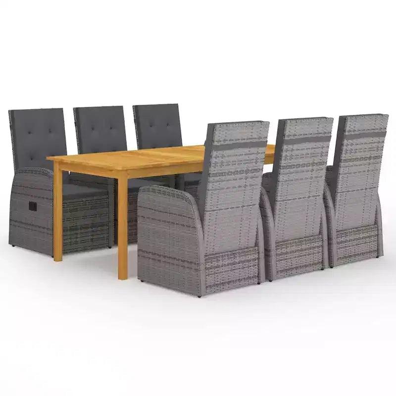 vidaXL Set da pranzo Nero, Marrone