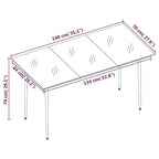 vidaXL Set da pranzo da giardino Rattan PE nero, acciaio verniciato a polvere, vetro