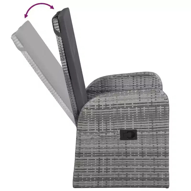 vidaXL Set da pranzo da giardino Rattan PE nero, acciaio verniciato a polvere, vetro