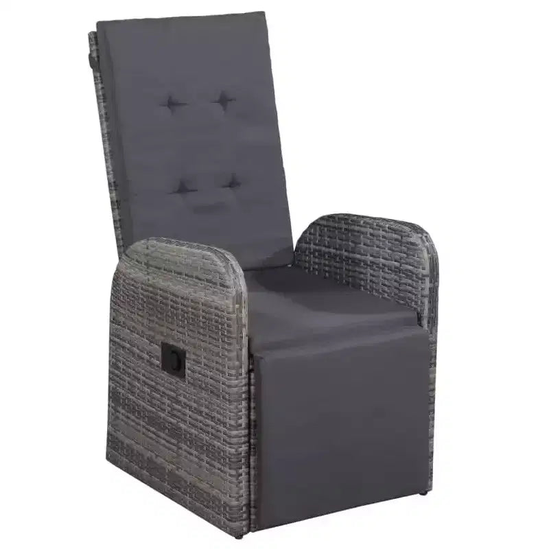 vidaXL Set da pranzo da giardino Rattan PE nero, acciaio verniciato a polvere, vetro