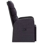 vidaXL Set da pranzo da giardino Rattan PE nero, acciaio verniciato a polvere, vetro
