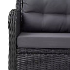 vidaXL Dining Set Black Solid Acacia Wood Medium Removable Covers