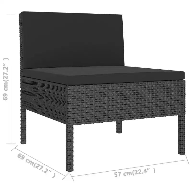 vidaXL Garden Lounge Set Black