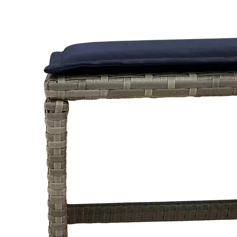 vidaXL Patio Dining Set Set of 10 Gray, Brown, Navy Blue