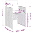 vidaXL Patio Dining Set Set of 10 Gray, Brown, Navy Blue