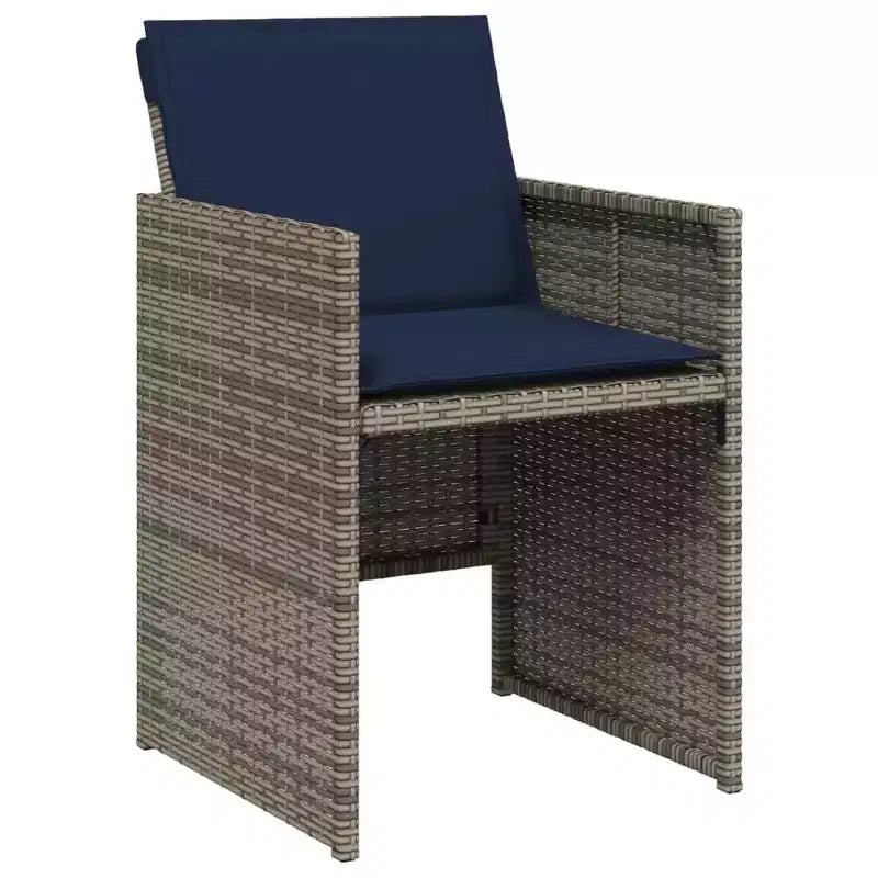 vidaXL Patio Dining Set Set of 10 Gray, Brown, Navy Blue