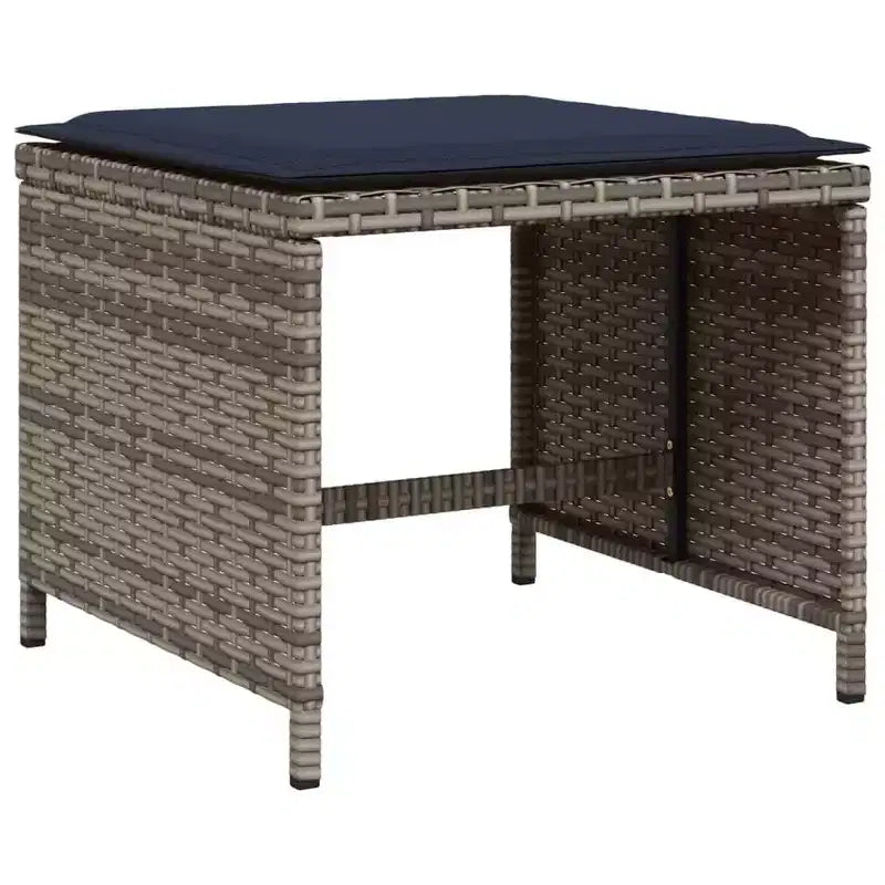 vidaXL Patio Dining Set Set of 10 Gray, Brown, Navy Blue